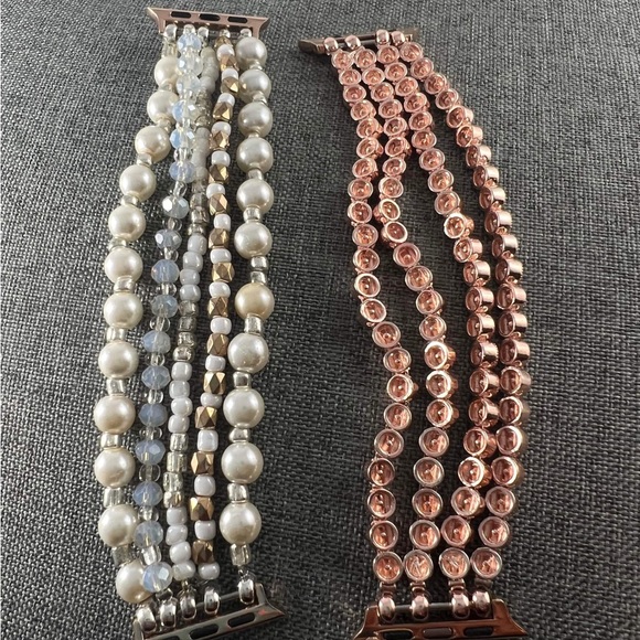Beaded Pearl Rhinestone Apple Watch Band New 38mm 40mm - Picture 2 of 3